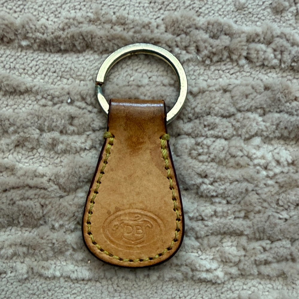 Vintage Dooney & Bourne Leather Key Fob Keychain - Brown